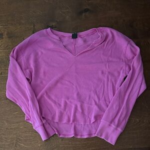 Pink/Purple V-Neck Long Sleeve Top
